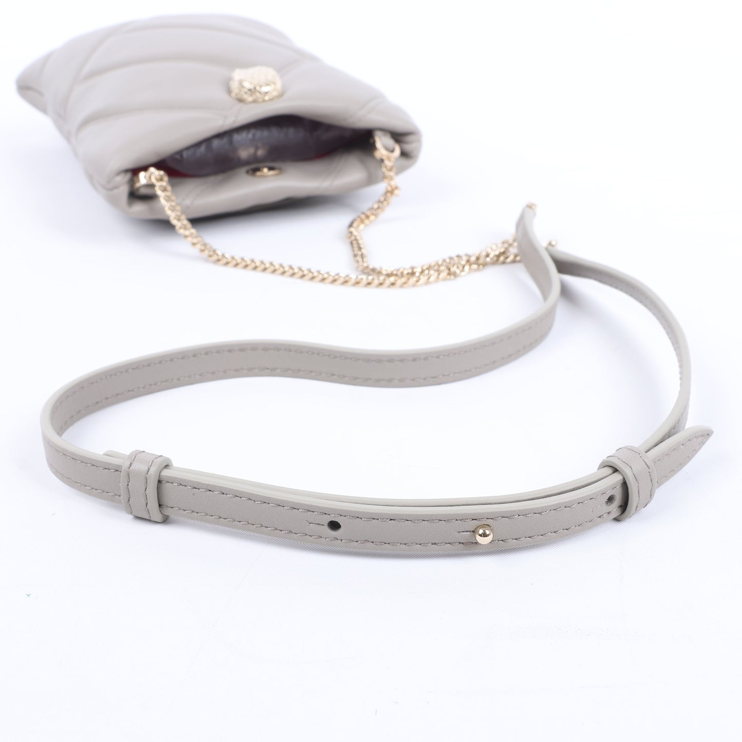 BVLGARI Serpenti Cabochon Chain Leather Shoulder Bag in Gray