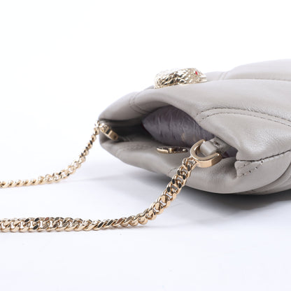BVLGARI Serpenti Cabochon Chain Leather Shoulder Bag in Gray
