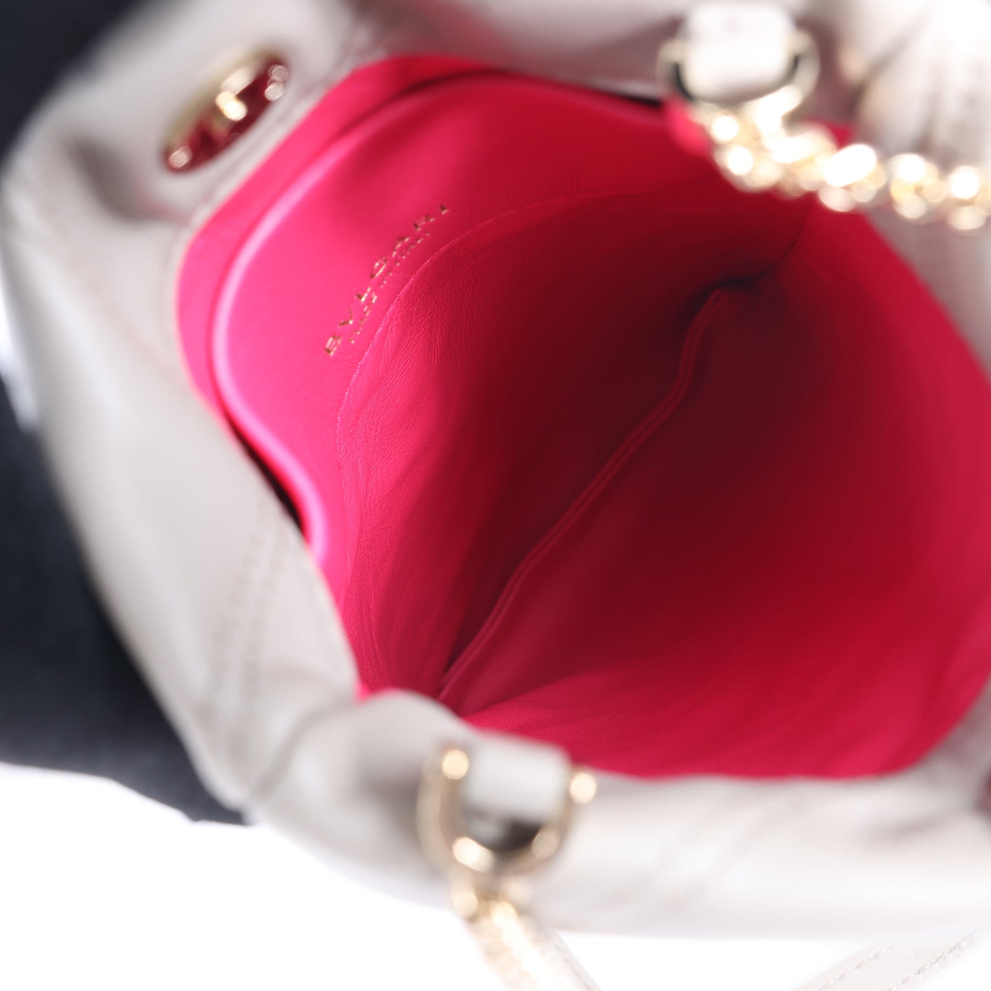 BVLGARI Serpenti Cabochon Chain Leather Shoulder Bag in Gray