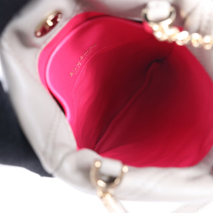 BVLGARI Serpenti Cabochon Chain Leather Shoulder Bag in Gray