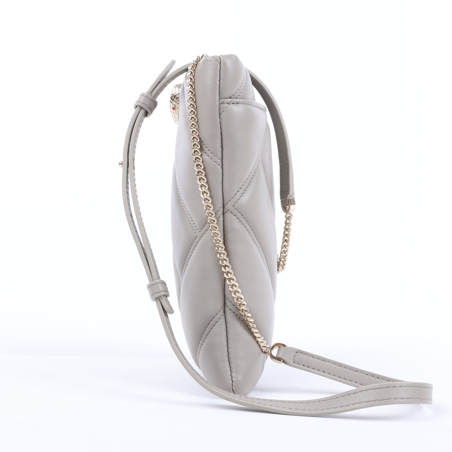 Sac bandoulière BVLGARI Serpenti Cabochon en cuir gris