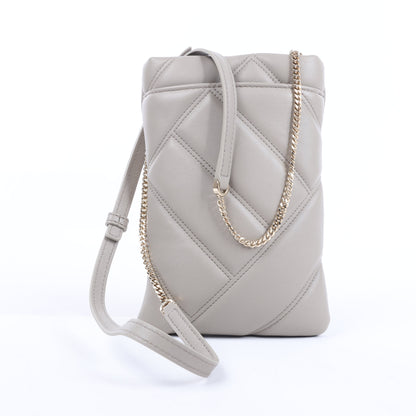 BVLGARI Serpenti Cabochon Chain Leather Shoulder Bag in Gray