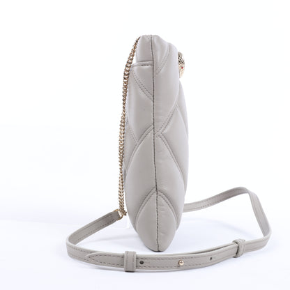 BVLGARI Serpenti Cabochon Chain Leather Shoulder Bag in Gray