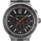 Bvlgari Diagono DG42BSCCH CT1171 SS & Rubber AT Black Dial Watch