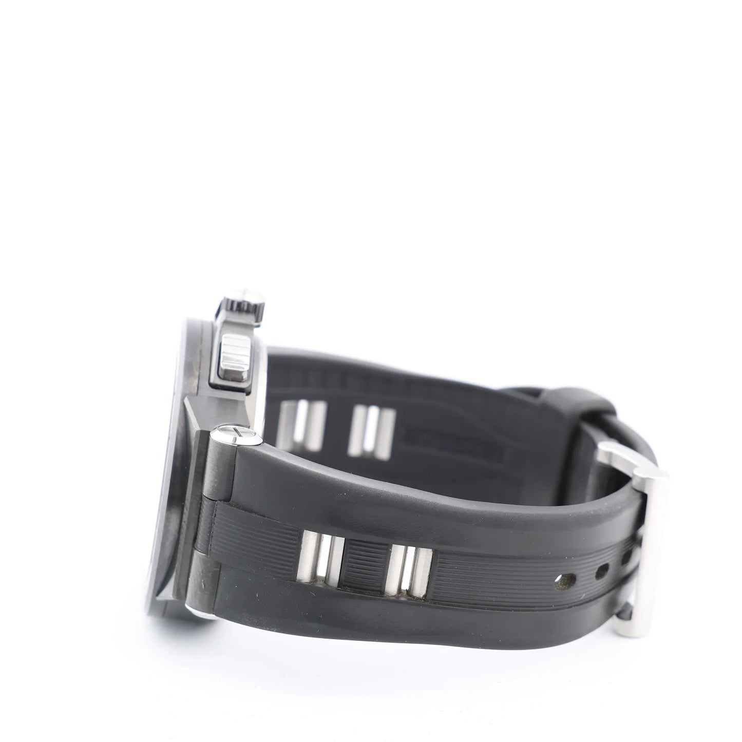 Bvlgari Diagono DG42BSCCH CT1171 SS &amp; Rubber AT Uhr mit schwarzem Zifferblatt