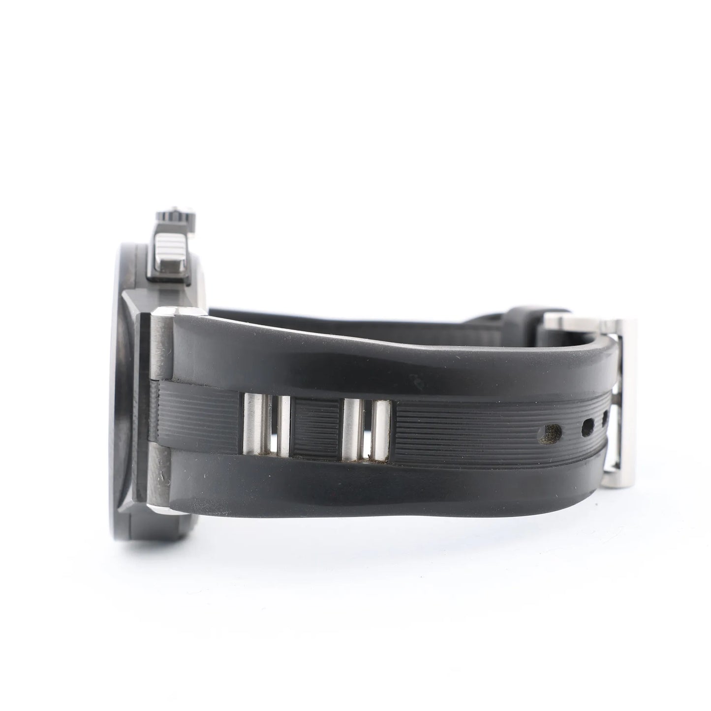 Bvlgari Diagono DG42BSCCH CT1171 SS &amp; Rubber AT Uhr mit schwarzem Zifferblatt