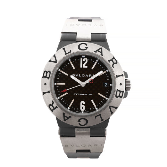 BVLGARI Diagono TI38TA L8213 Ti & rubber AT Brown-Face Watch