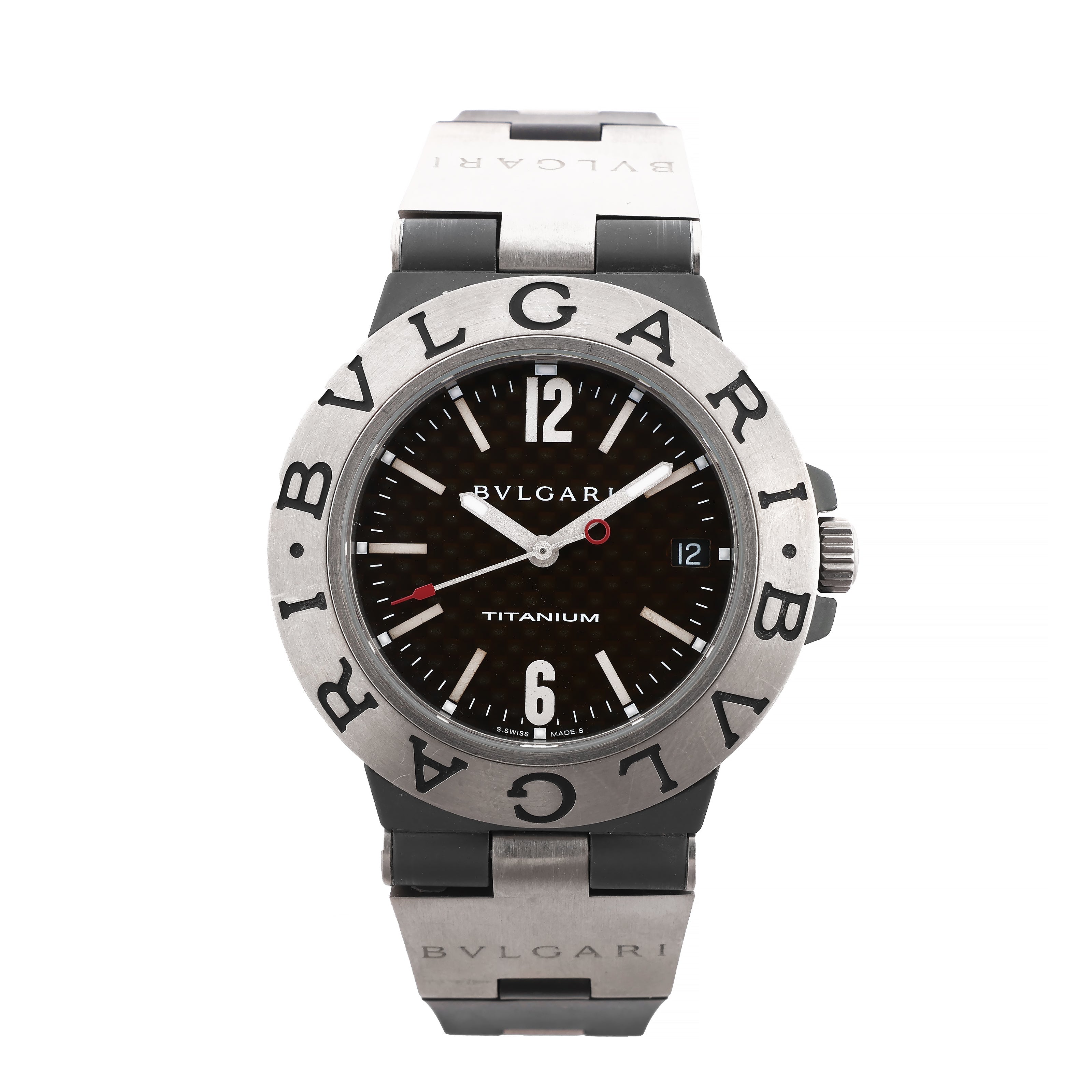 BVLGARI Diagono TI38TA L8213 Ti & rubber AT Brown-Face Watch