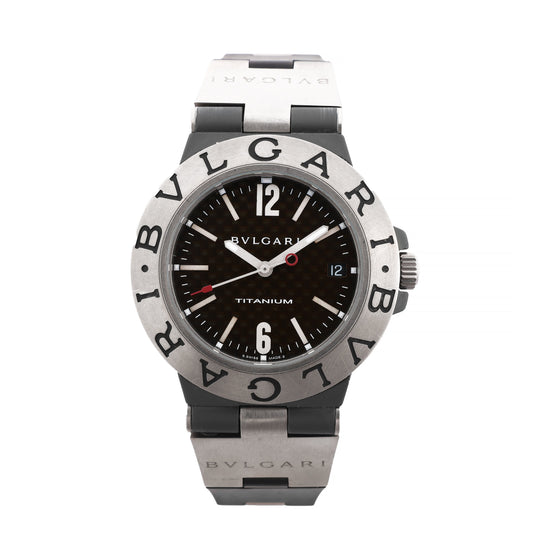 BVLGARI Diagono TI38TA L8213 Ti & rubber AT Brown-Face Watch
