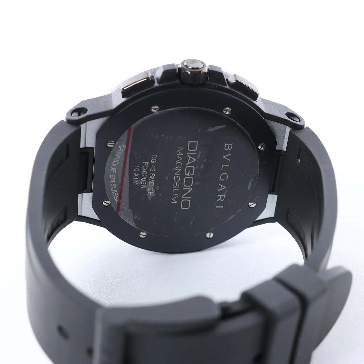 Bvlgari Diagono Magnesium DG42SMCCH PO02858 Magnesium & Rubber AT Watch with Silver Dial