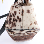Bolso de mano BVLGARI ALBA de piel de dos vías, rosa y negro