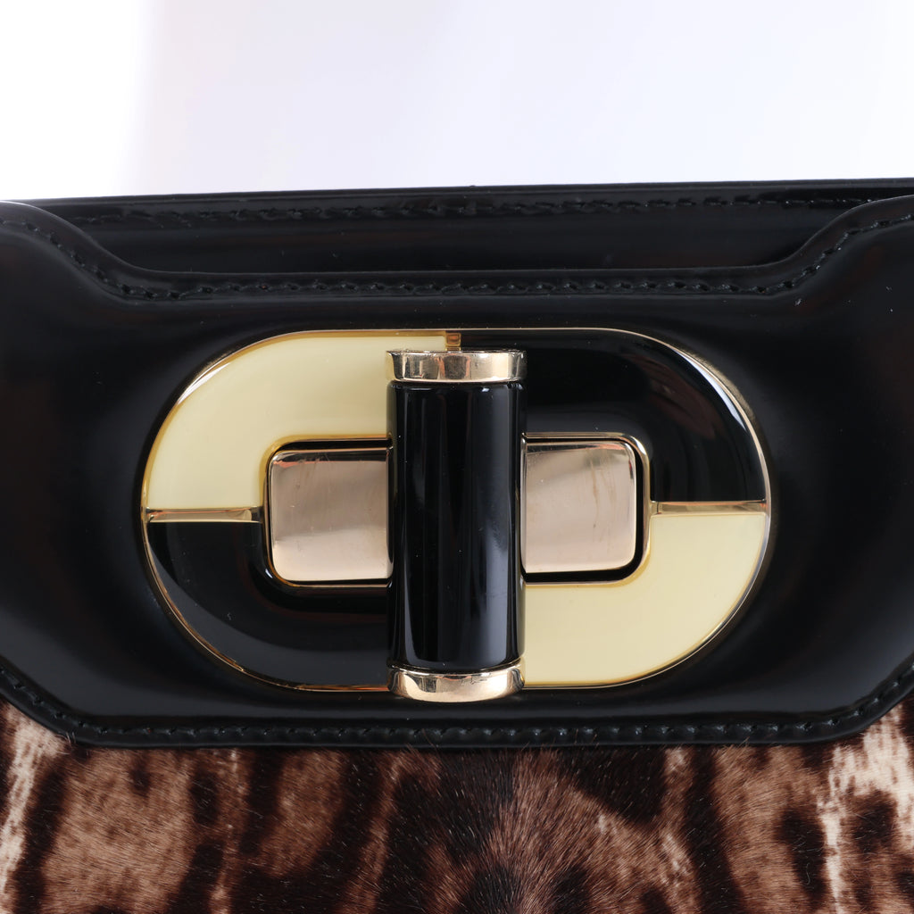 Bolso de mano BVLGARI ALBA de piel de dos vías, rosa y negro