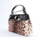 Bolso de mano BVLGARI ALBA de piel de dos vías, rosa y negro