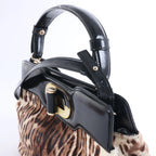 Bolso de mano BVLGARI ALBA de piel de dos vías, rosa y negro