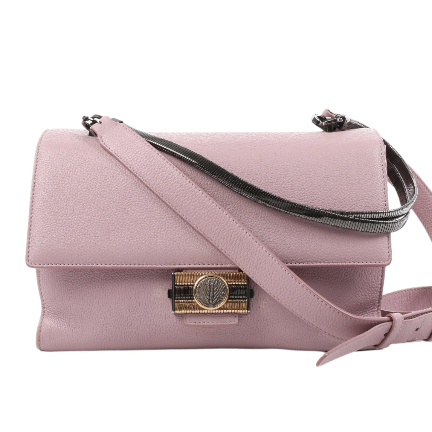 BVLGARI Monete Leather 2Way Shoulder Bag in Pink