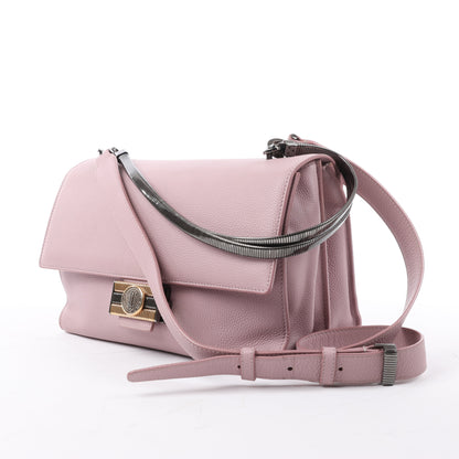 Sac à bandoulière BVLGARI Monete en cuir rose
