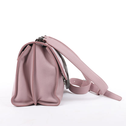 Sac à bandoulière BVLGARI Monete en cuir rose