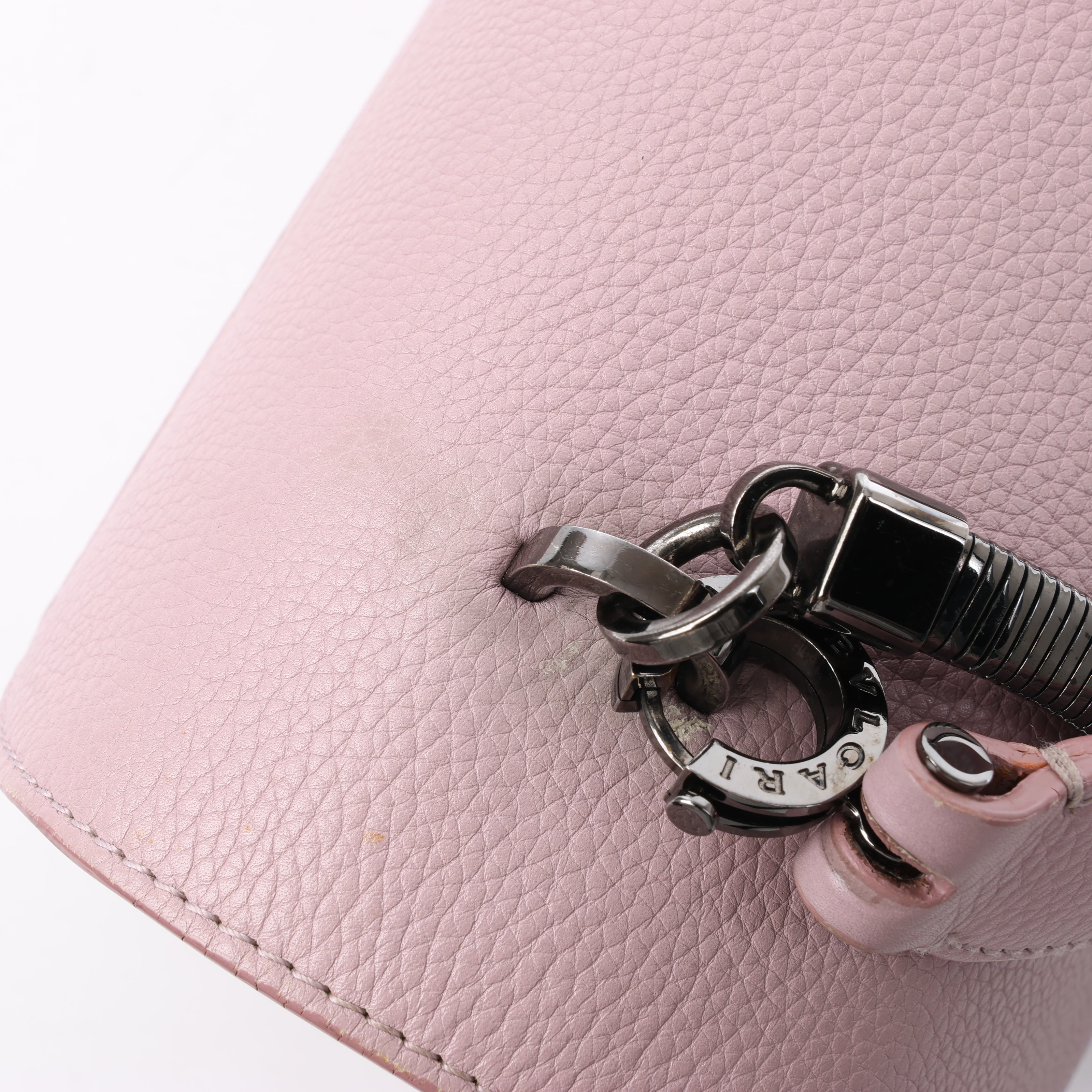 BVLGARI Monete Leather 2Way Shoulder Bag in Pink