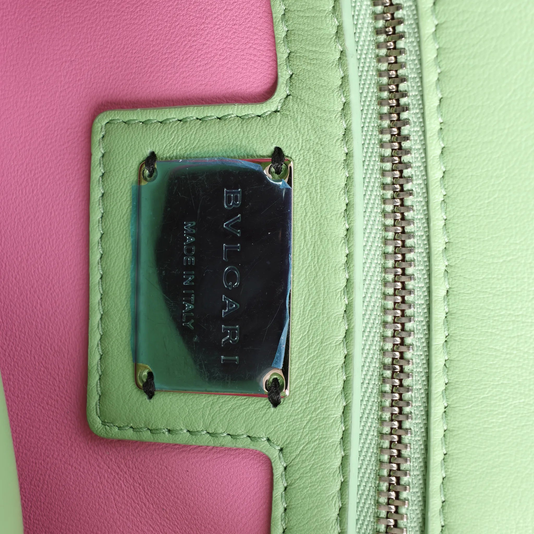BVLGARI Serpenti Cabochon Leather Chain Crossbody Bag in Green