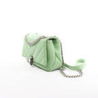 BVLGARI Serpenti Cabochon Leather Chain Crossbody Bag in Green