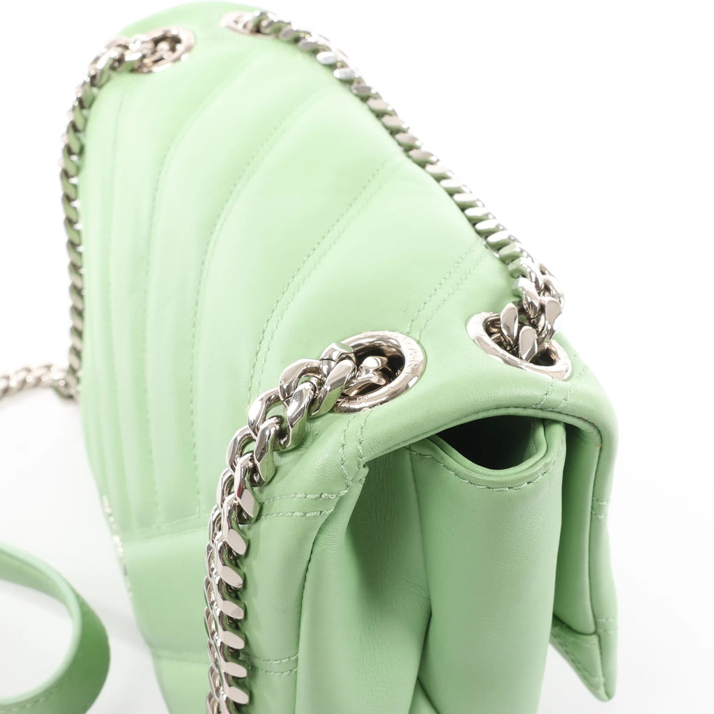 BVLGARI Serpenti Cabochon Leather Chain Crossbody Bag in Green