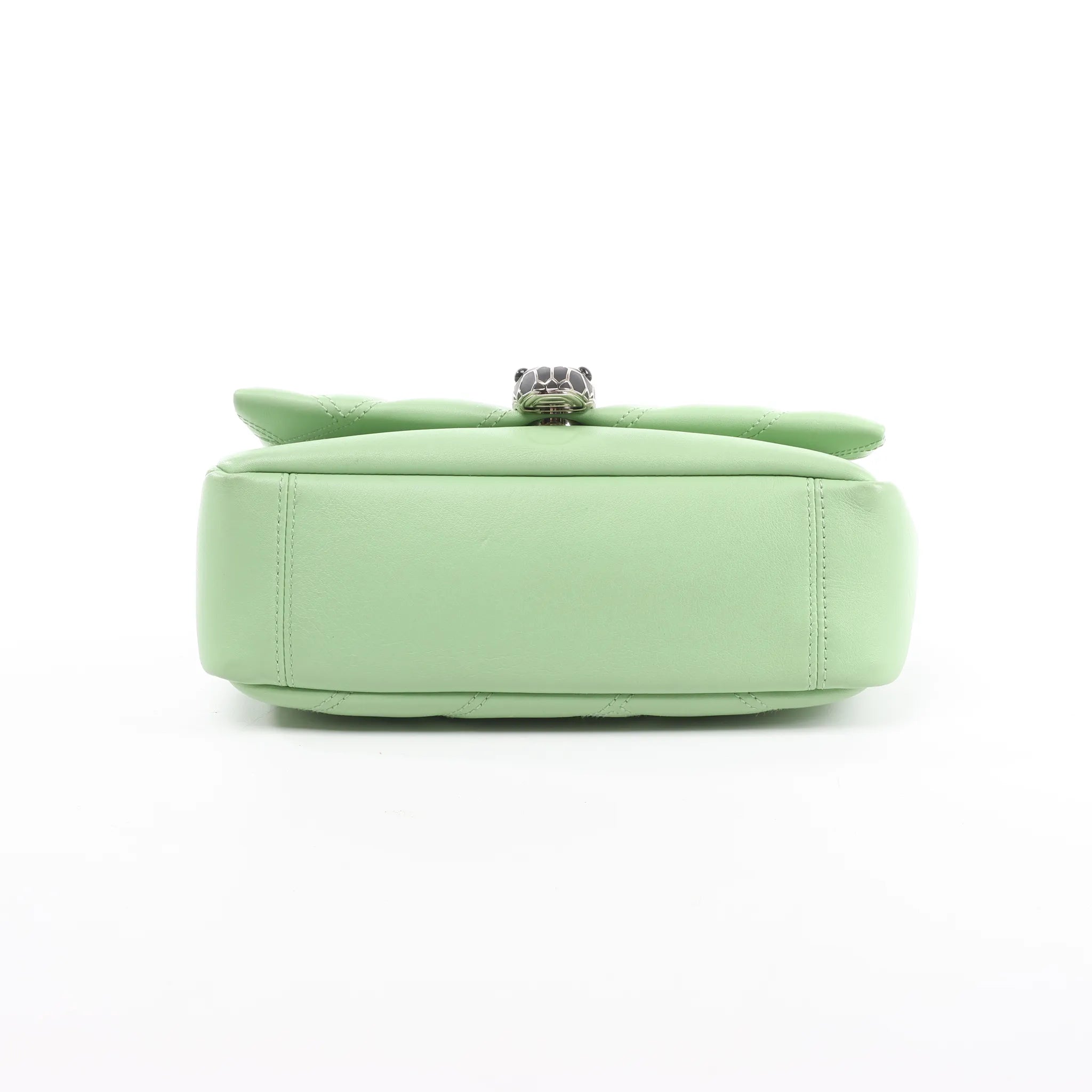 BVLGARI Serpenti Cabochon Leather Chain Crossbody Bag in Green
