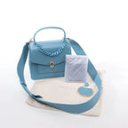 BVLGARI Serpenti Forever Leather Chain 2Way Handbag in Blue