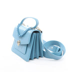 BVLGARI Serpenti Forever Leather Chain 2Way Handbag in Blue