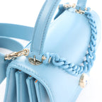 BVLGARI Serpenti Forever Leather Chain 2Way Handbag in Blue