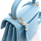 BVLGARI Serpenti Forever Leather Chain 2Way Handbag in Blue