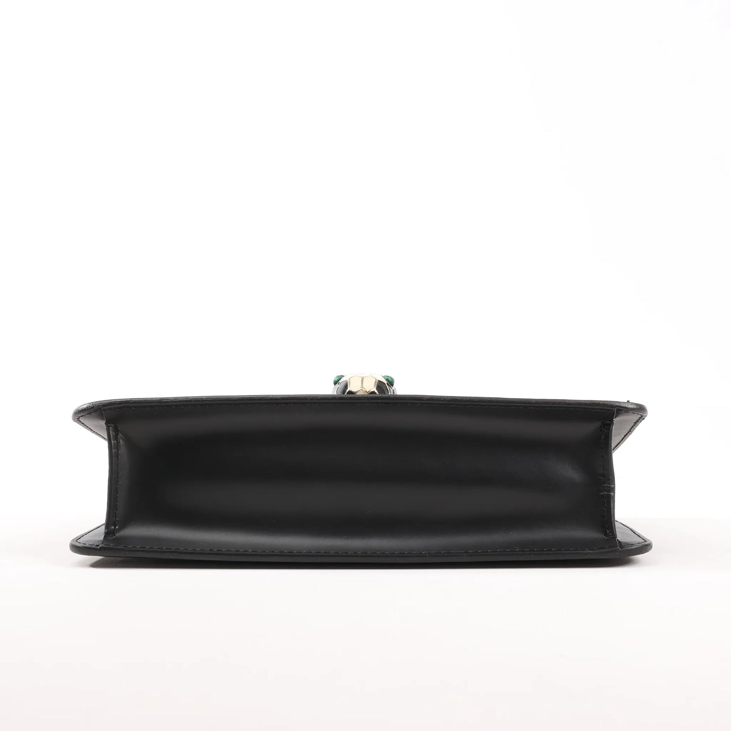 BVLGARI Serpenti Forever Leather Chain Shoulder Bag in Black