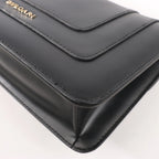 BVLGARI Serpenti Forever Leather Chain Shoulder Bag in Black