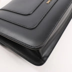 BVLGARI Serpenti Forever Leather Chain Shoulder Bag in Black