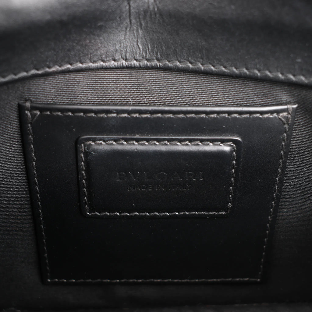 BVLGARI Serpenti Forever Leather Chain Shoulder Bag in Black