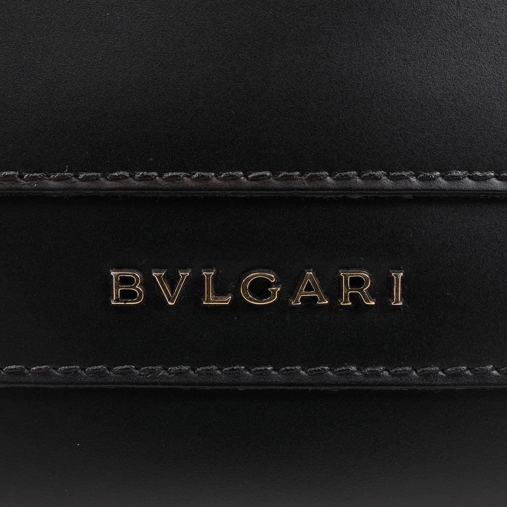 BVLGARI Serpenti Forever Leather Chain Shoulder Bag in Black