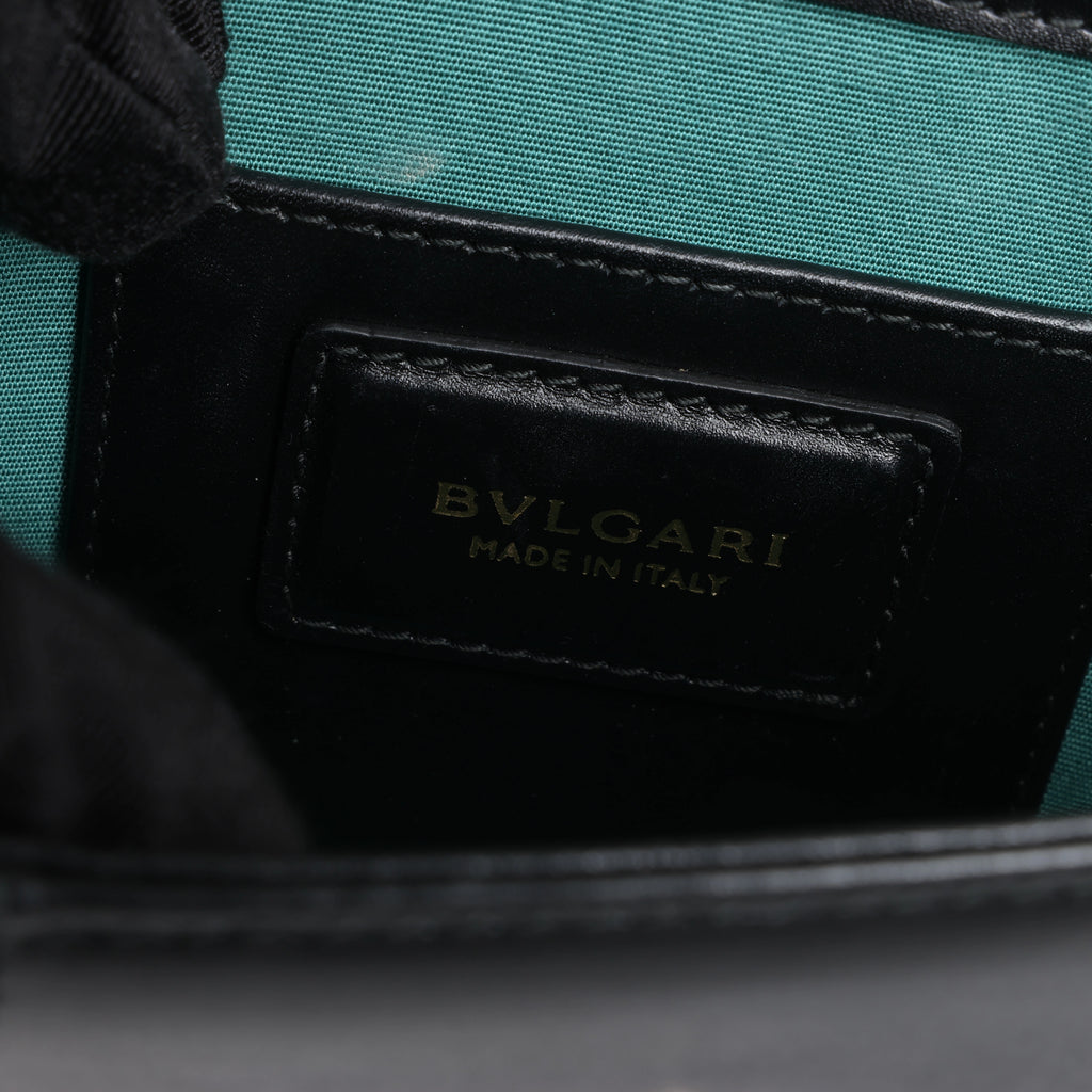 Bvlgari Serpenti Forever Leather Chain Shoulder Bag in Black
