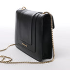 Bvlgari Serpenti Forever Leather Chain Shoulder Bag in Black