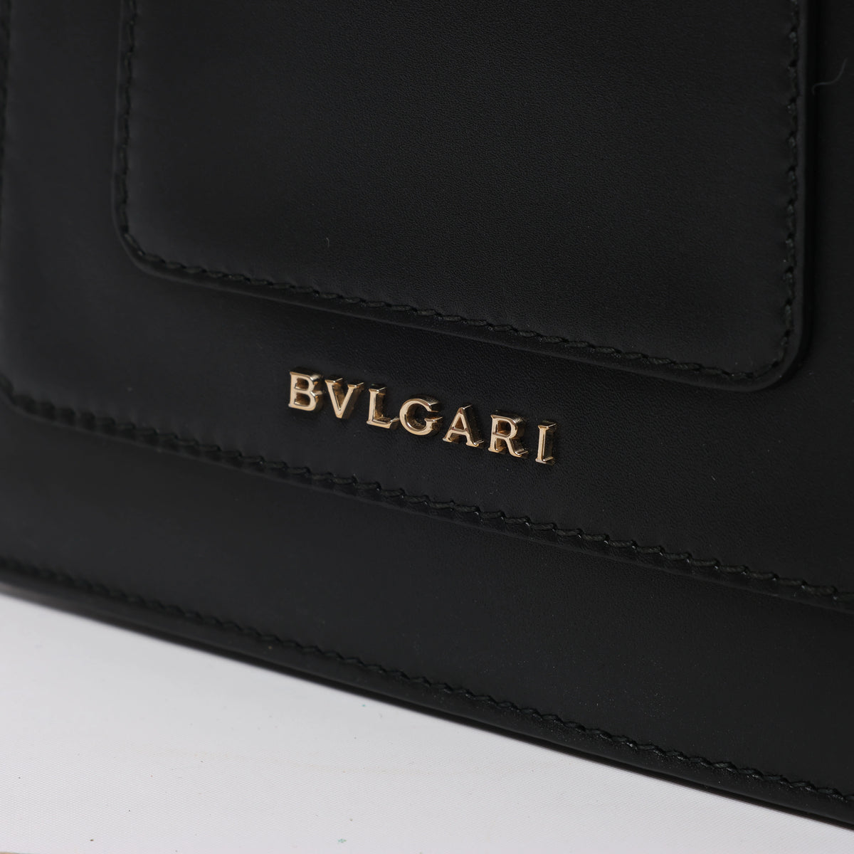 Bvlgari Serpenti Forever Leather Chain Shoulder Bag in Black