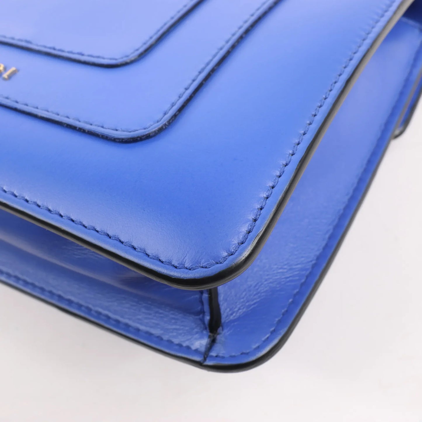 BVLGARI Serpenti Forever Leather Chain Shoulder Bag in Blue