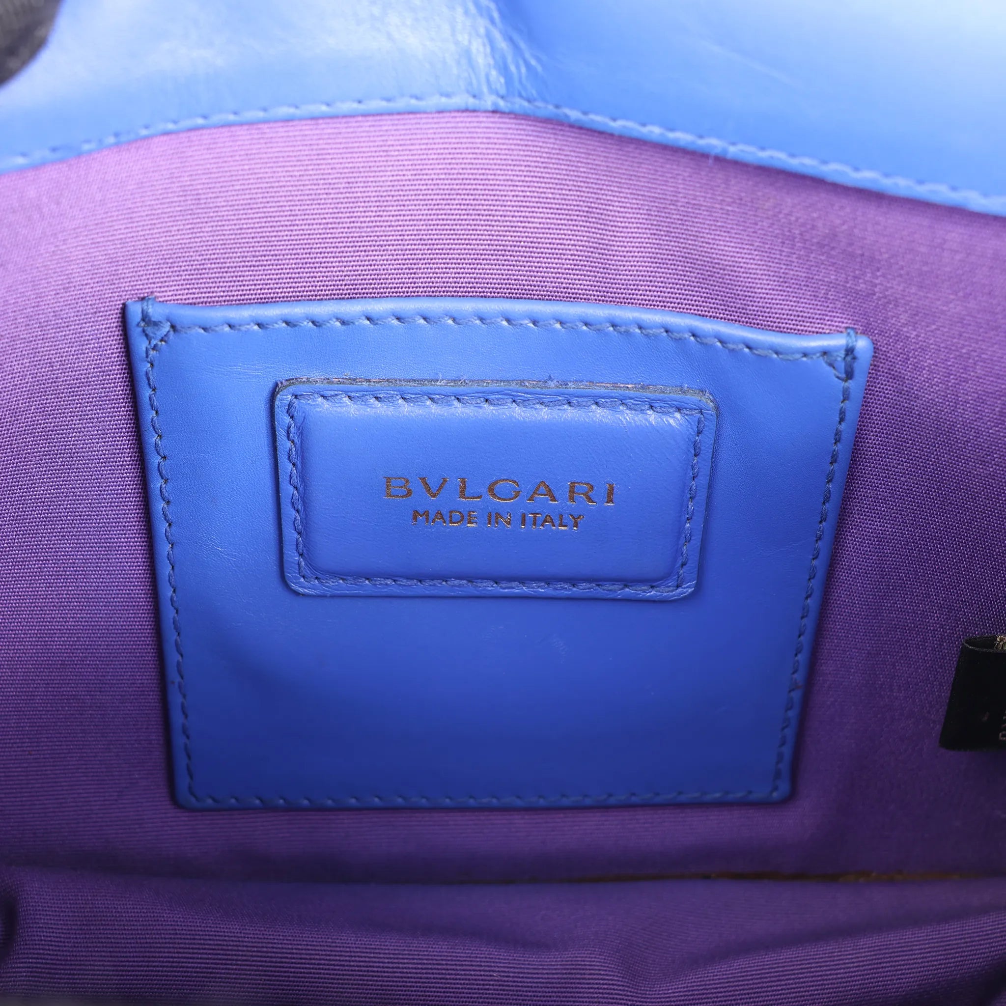 BVLGARI Serpenti Forever Leather Chain Shoulder Bag in Blue