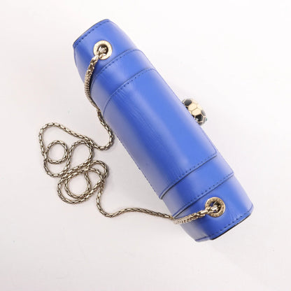 BVLGARI Serpenti Forever Leather Chain Shoulder Bag in Blue