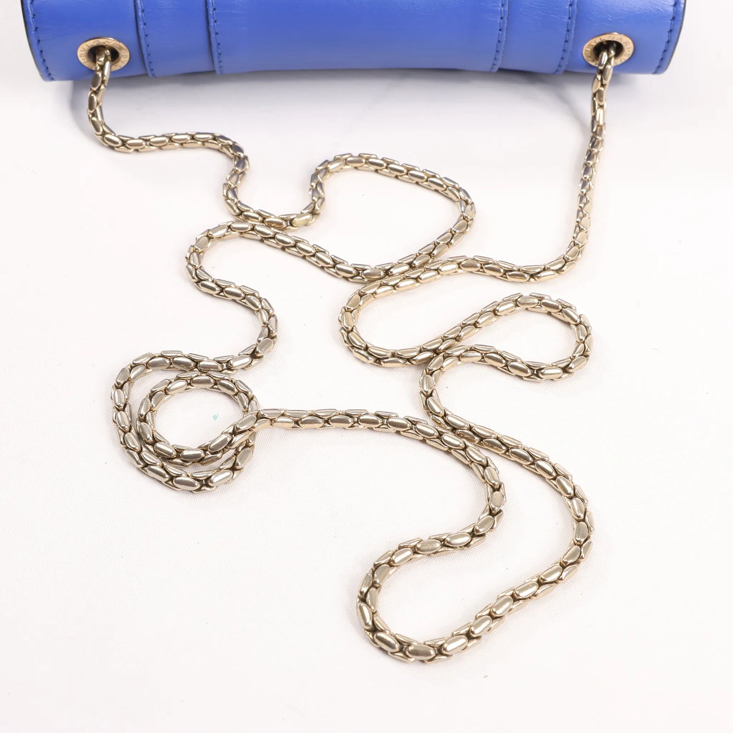BVLGARI Serpenti Forever Leather Chain Shoulder Bag in Blue