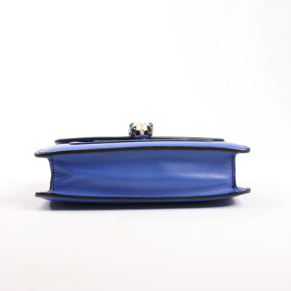 BVLGARI Serpenti Forever Leather Chain Shoulder Bag in Blue