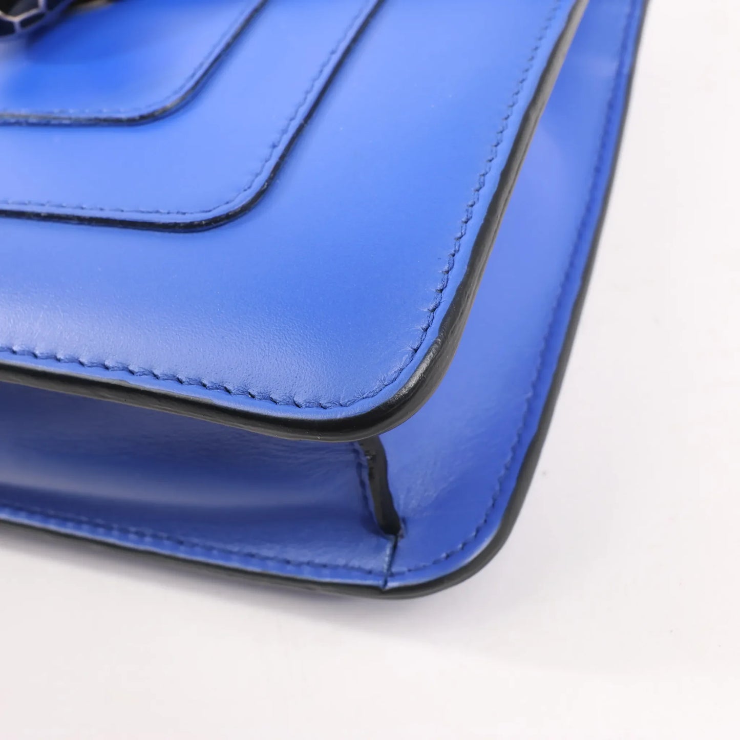 BVLGARI Serpenti Forever Leather Chain Shoulder Bag in Blue