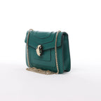 Bolso de hombro con cadena de charol BVLGARI Serpenti Forever en color naranja