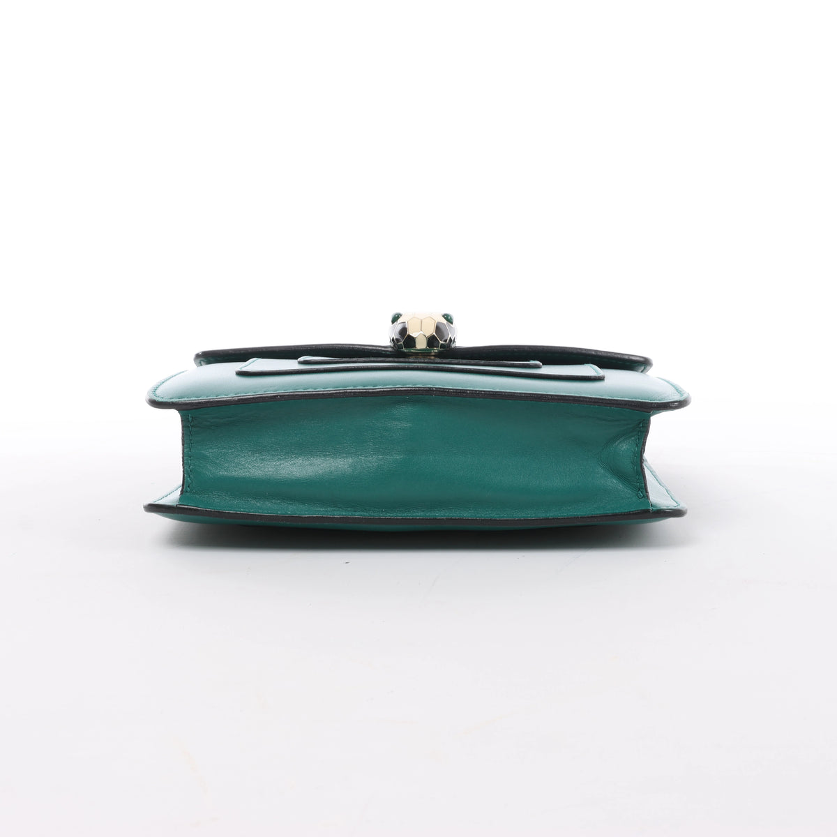 Bolso de hombro con cadena de charol BVLGARI Serpenti Forever en color naranja