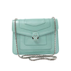 BVLGARI Serpenti Forever Patent Leather Chain Crossbody Bag in Green