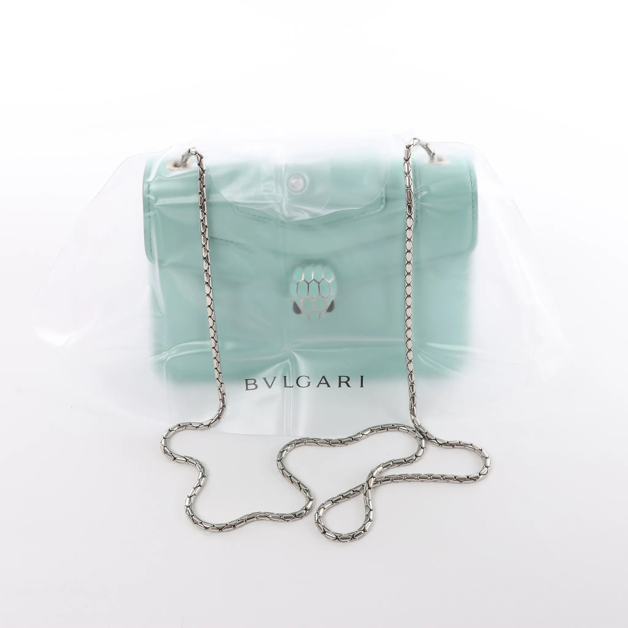 BVLGARI Serpenti Forever Patent Leather Chain Crossbody Bag in Green