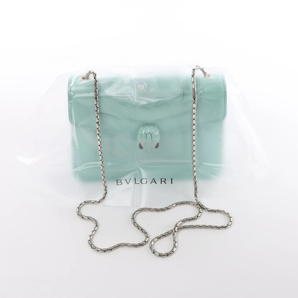 BVLGARI Serpenti Forever Patent Leather Chain Crossbody Bag in Green