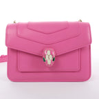 BVLGARI Serpenti Forever Leather Crossbody Bag in Pink